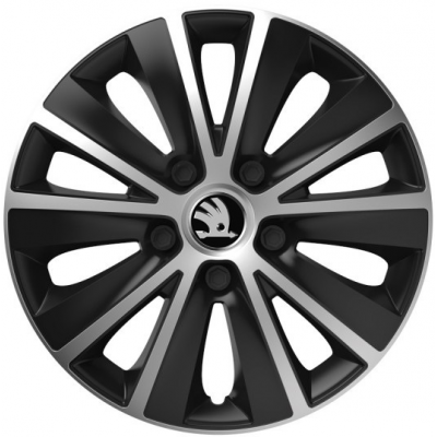 KRYTY KOLIES PRE ŠKODA 15" RAPIDE silver/black 4ks